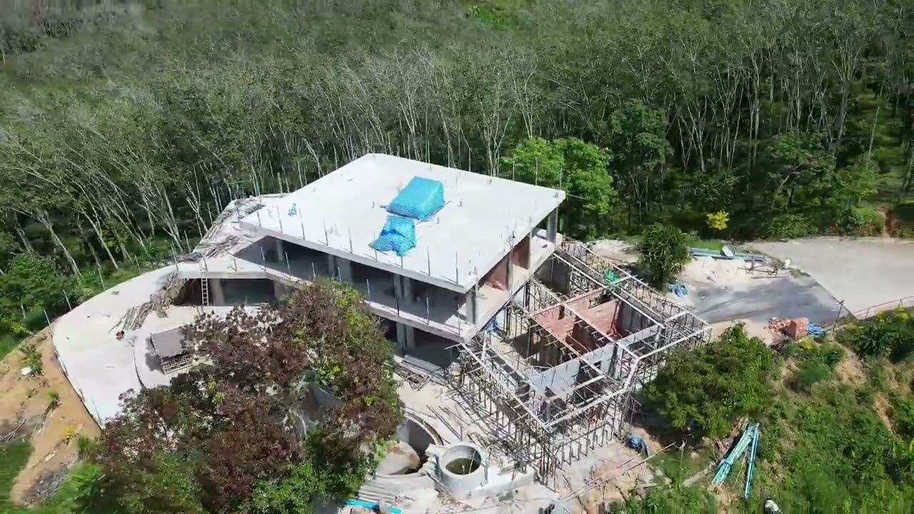 drone vidoe of house on a mountain