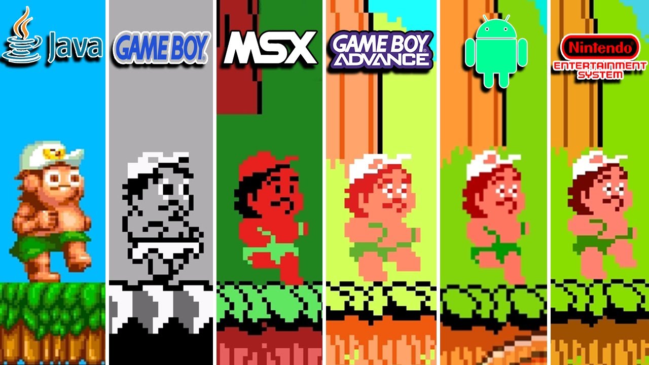 Adventure Island (1986) Java vs Gameboy vs MSX vs GBA vs Android vs NES (Which One is Better?)