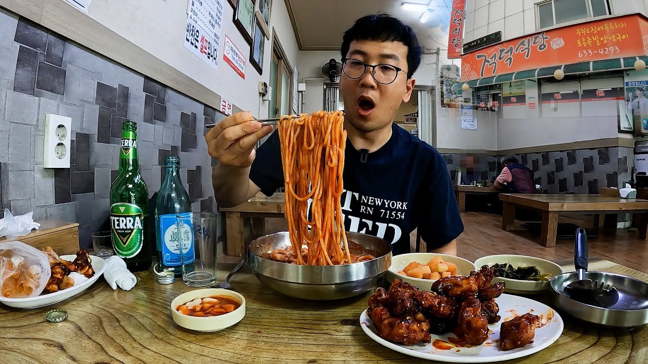 44살 독수공방 노총각 두부오징어사리에 매운족발 그리고.. 소맥(구독자 요청편)