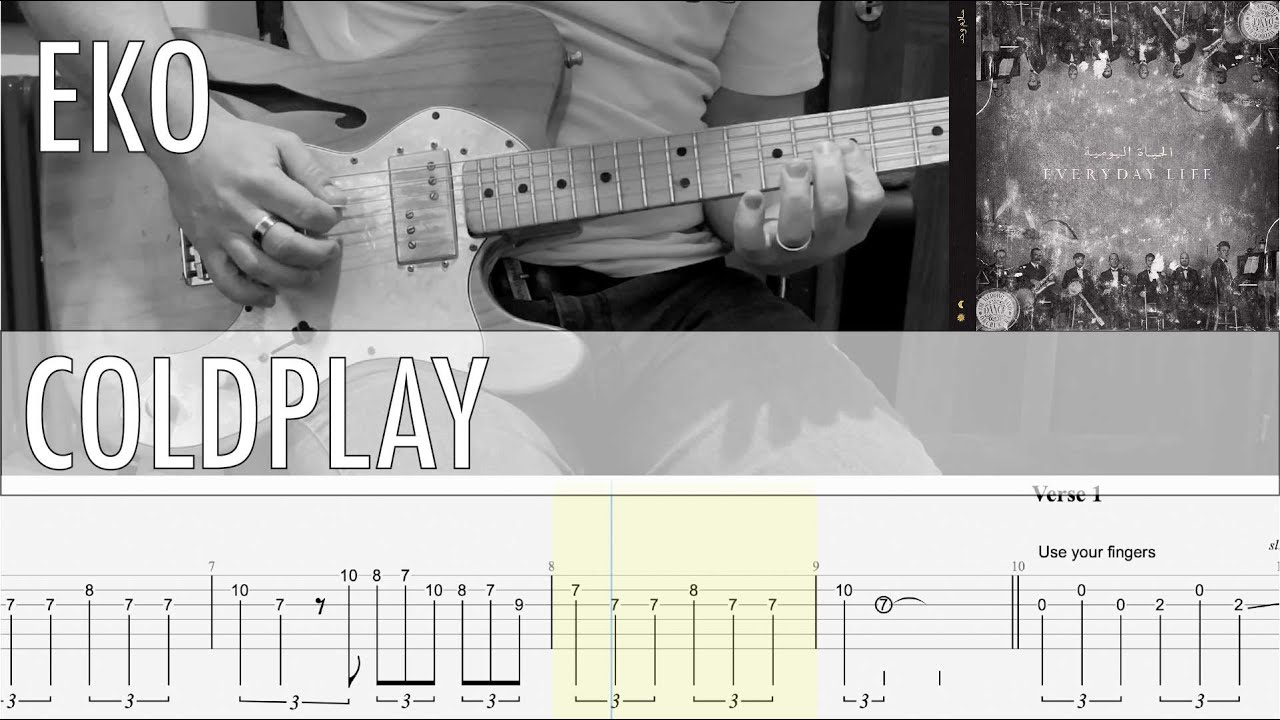 Eko Coldplay Cover • Guitar Tab • Tutorial • Lesson