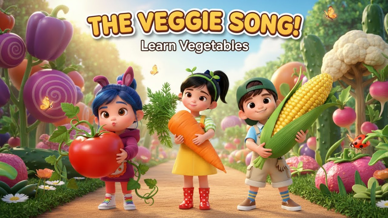The Veggie Song | Learn Vegetables for Kids | Nursery Rhymes & Baby Songs