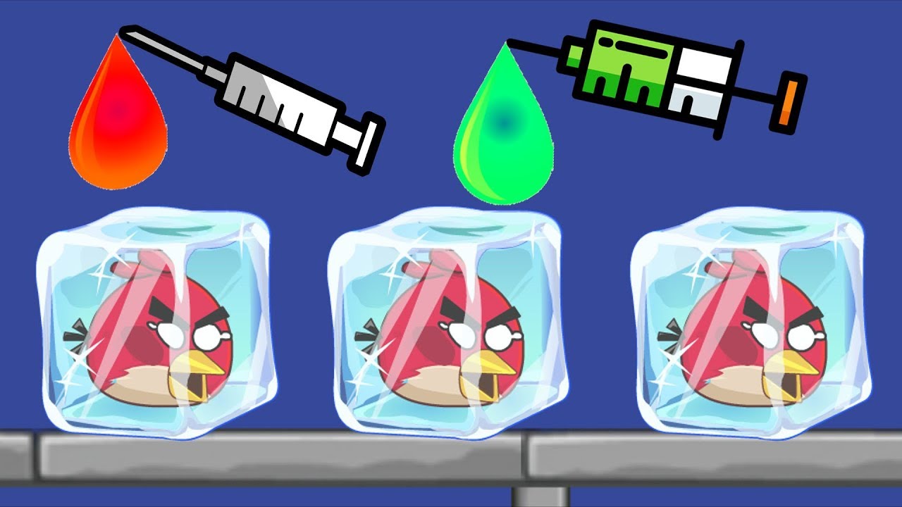 Unfreeze Angry Birds - DRAW COLOR WATER WAY TO RESCUE BIRDS WITH RED WATER!
