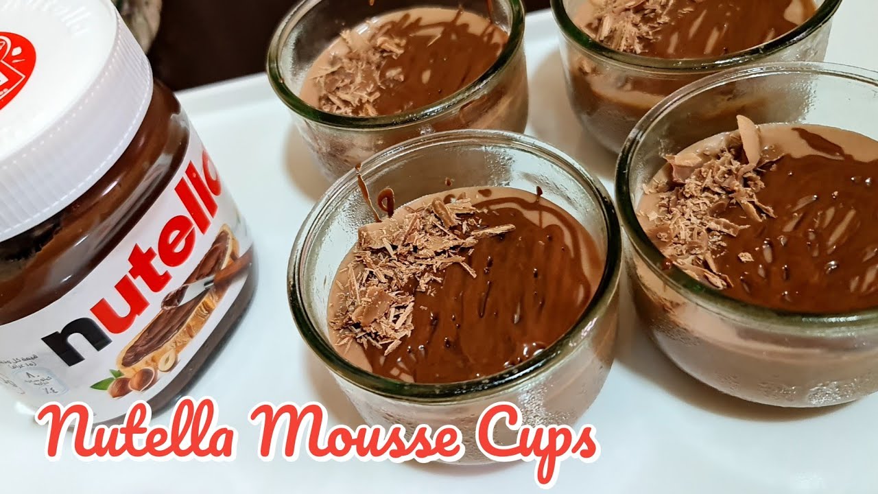 Nutella Mousse Cups | Easy No bake Nutella Dessert Cups | No cooking Nutella Mousse Dessert cups