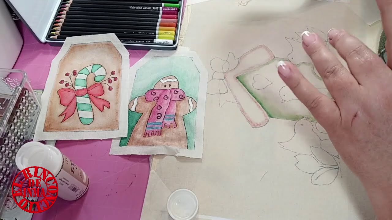 📣🖌lápices acuarelables..  Coloreamos en tela.