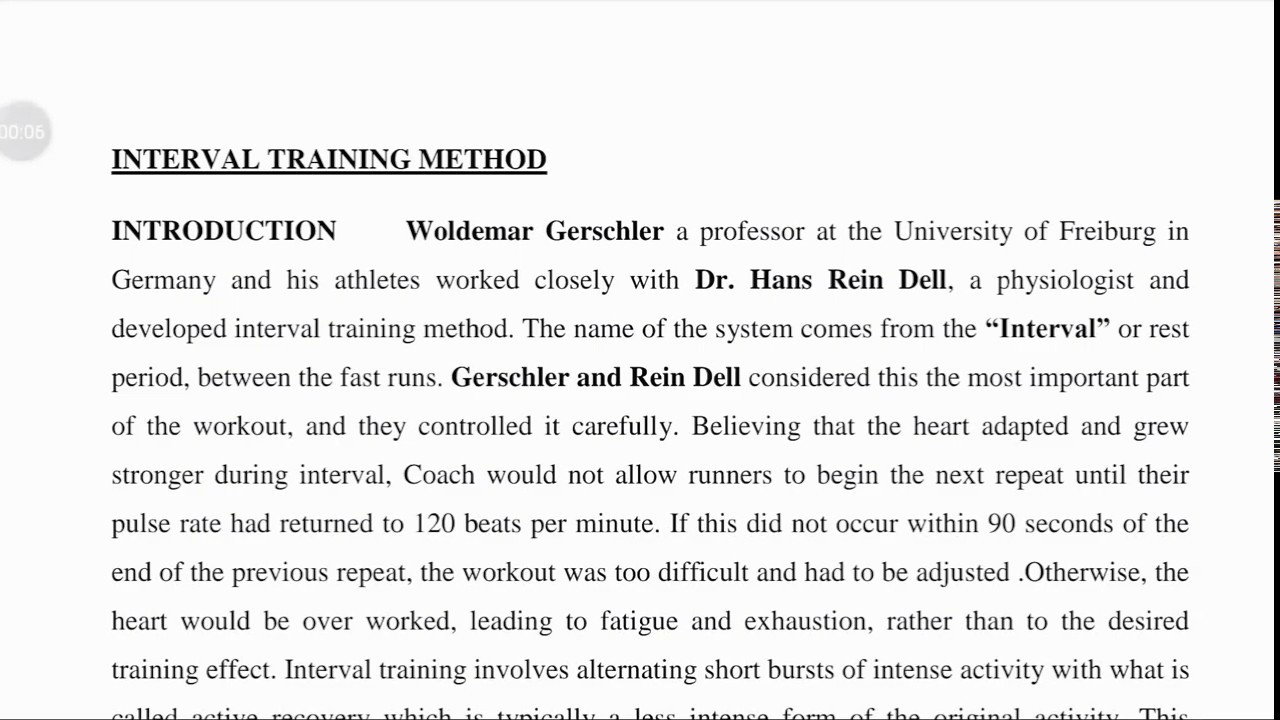 Interval training method