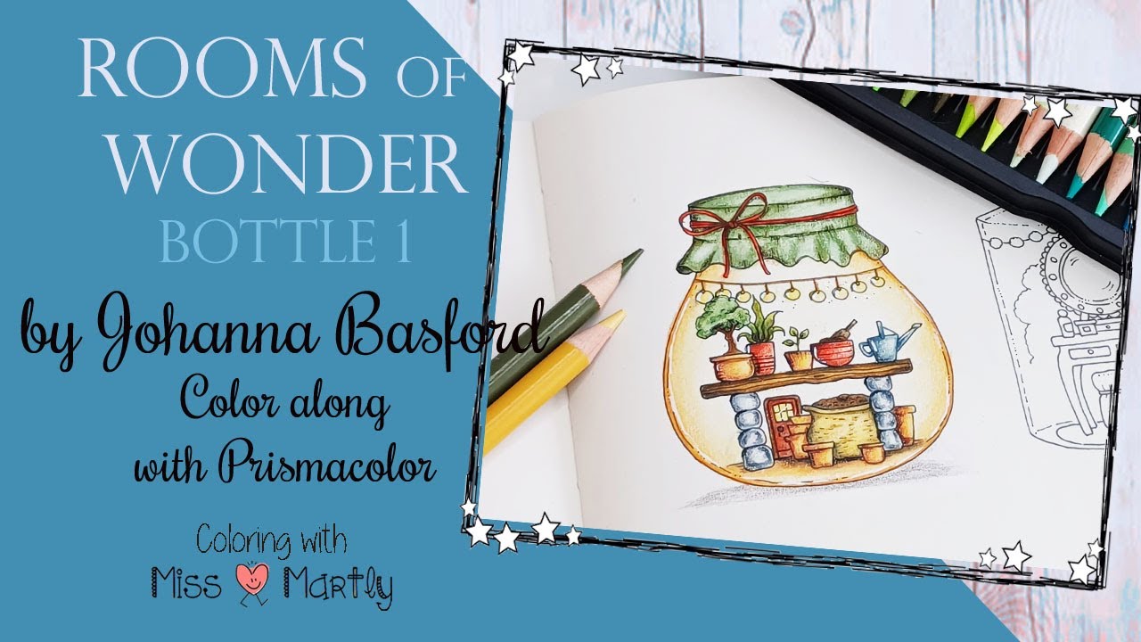 ROOMS of Wonder |EASY Coloring tutorial | Johanna Basford | Bottle 1 with Prismacolor