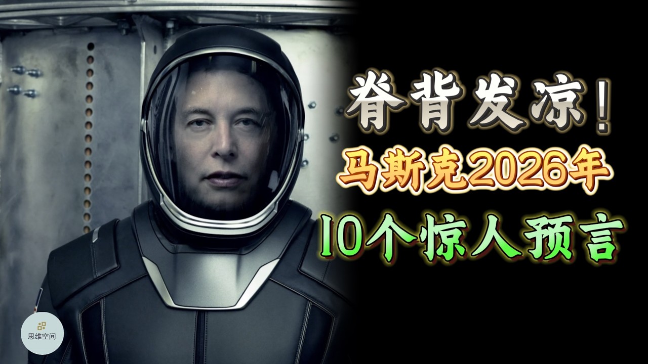 脊背发凉！马斯克 2026年10个惊人预言：失业海啸来临、金钱不再重要，人类退场？ |  思维空间 0505 |  2026