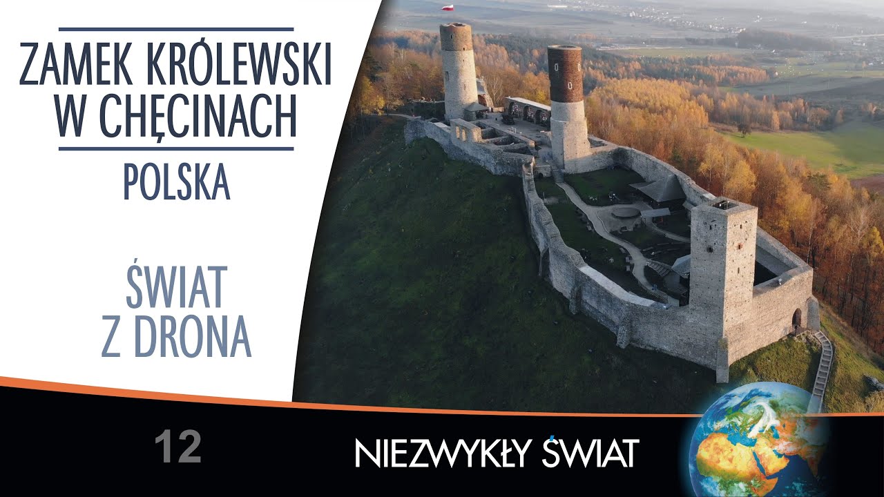 Świat z drona - Polska - Zamek królewski w Chęcinach - 4K