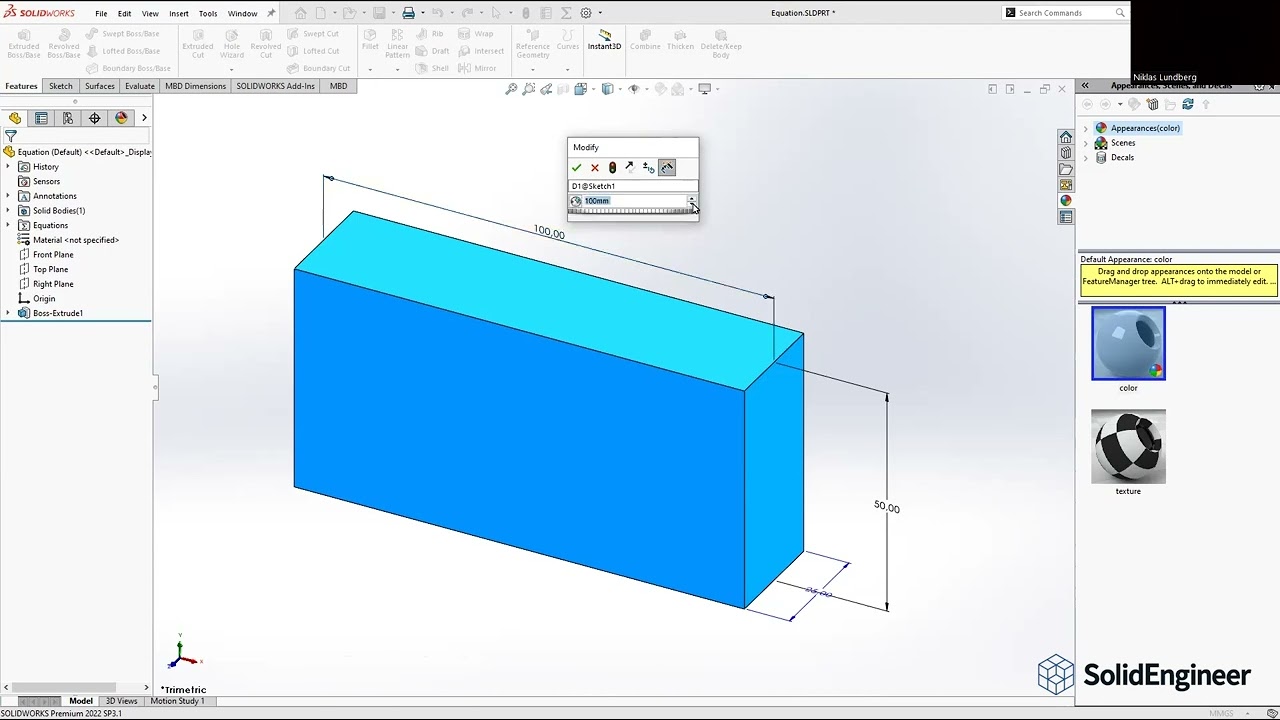 Ekvationer i SOLIDWORKS - snabbtips