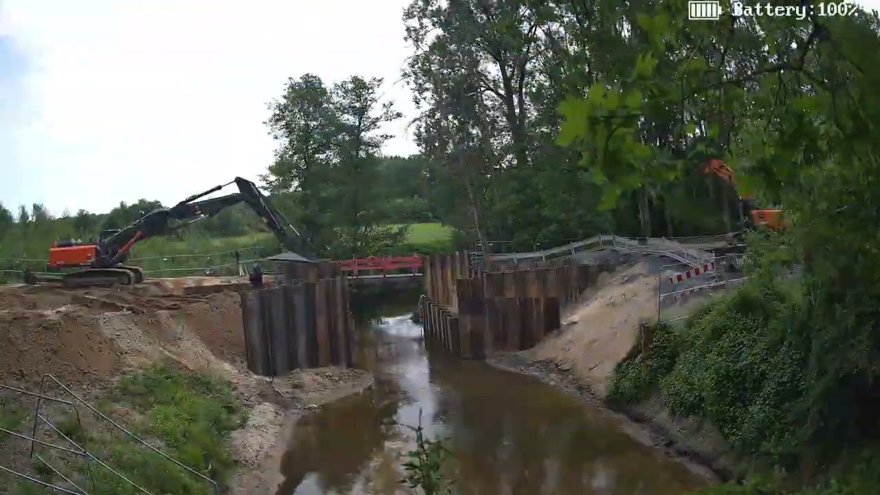 Bau der Brücke hintern Breul in Stadtlohn
