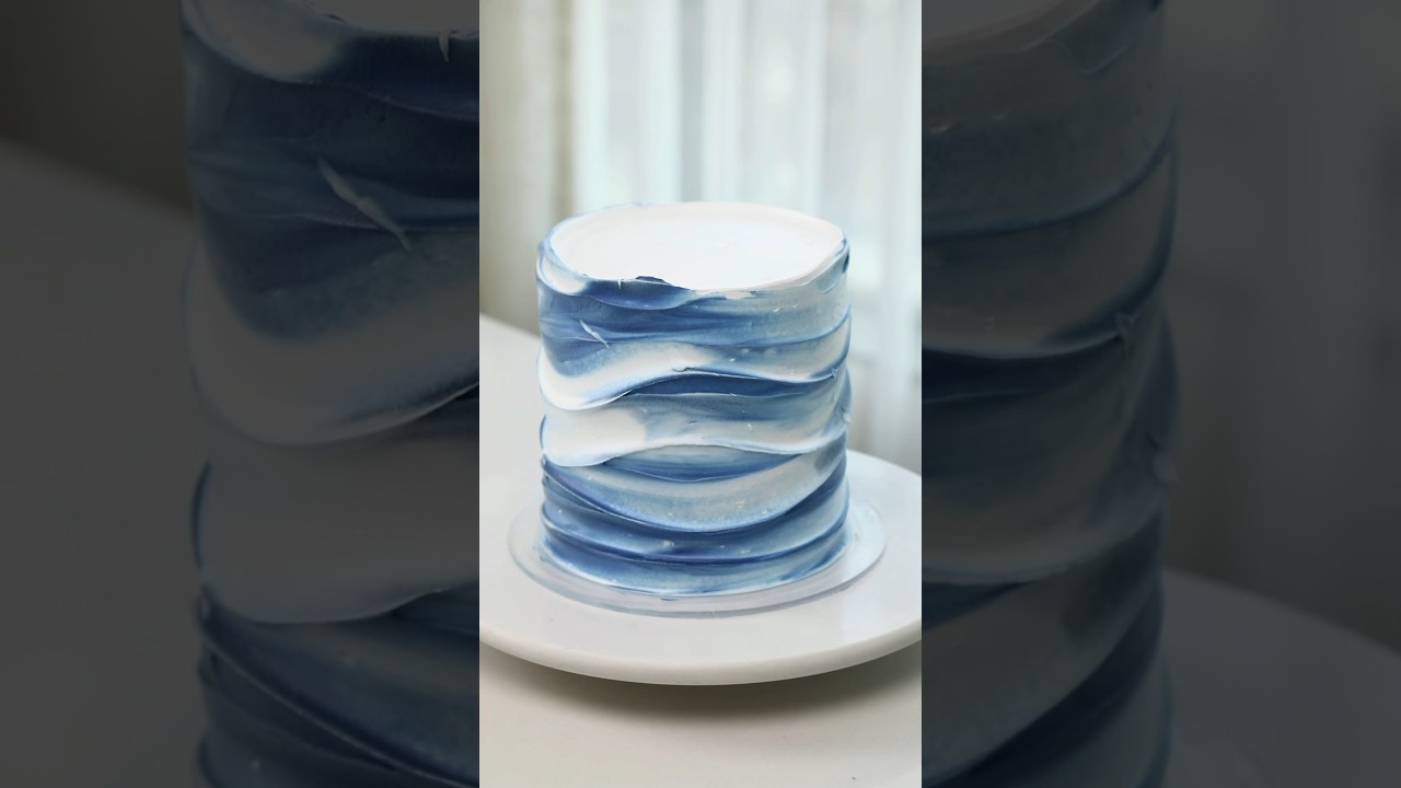 How to make a wave cake | Icing a wave cake |Cake decoration idea#trending #shorts #tutorial