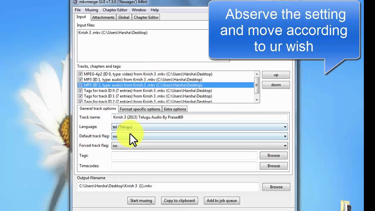 How to Add or Remove or move Dual Audios in dual audio Movies