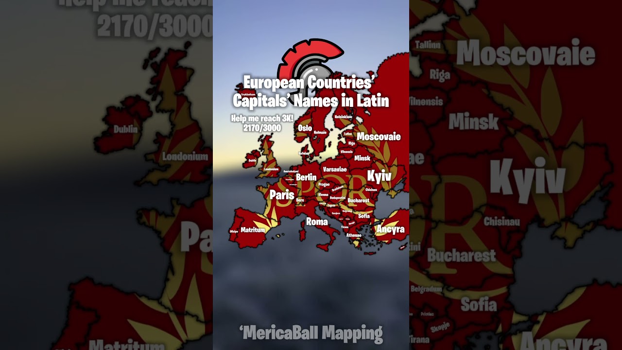 European Countries&rsquo; Capitals&rsquo; Names in Latin #mapping #geographythroughmaps #map #europe