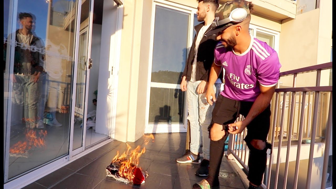 BURNING HIS FAVORITE JERSEY!!! *i finally did it*