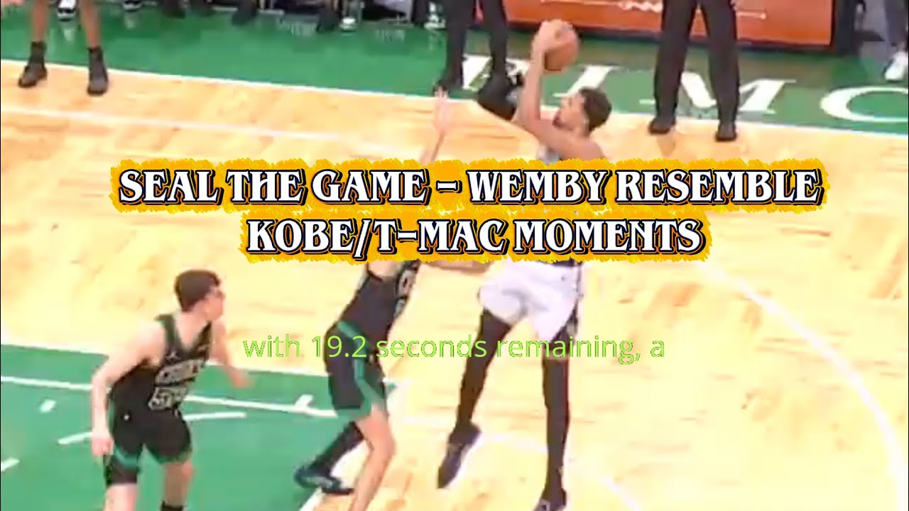 Wembanyama Back to Back Kobe like Fadeaway Jumpers, Spurs edged Celtics 