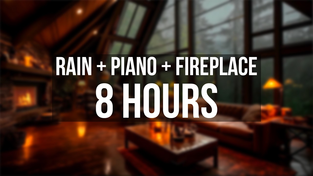 Piano rain fireplace | 8 Hours Rain, Soft Piano & Fireplace 🌧️🎹🔥 Deep Sleep, Relaxation & Cozy Night