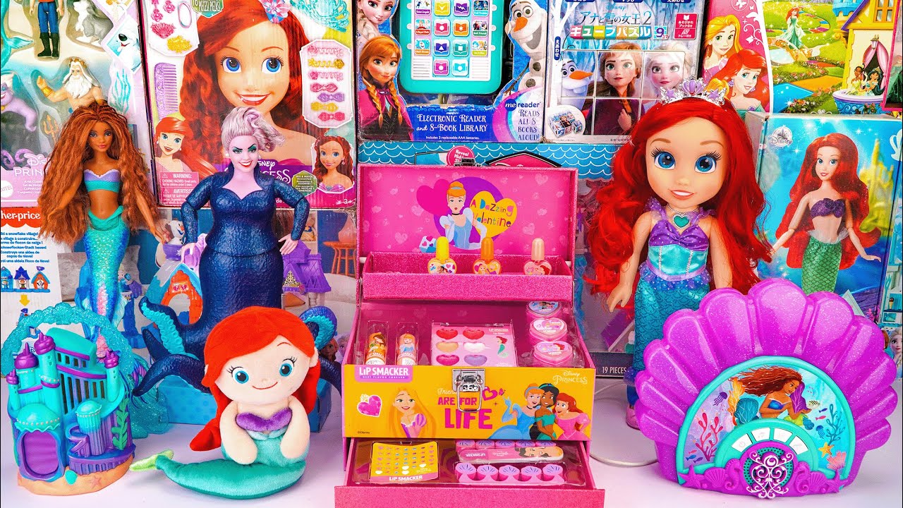 Unboxing Princess Ariel Toys Series | Ariel's Pink Magic Makeup Playset | Mermaid Sing-Along Boombox