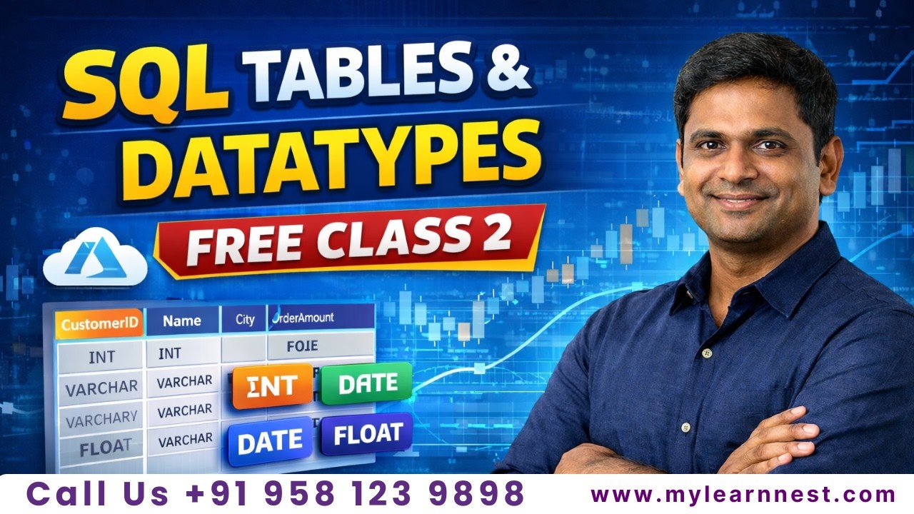 SQL for Azure Data Engineer – Class 2 | CREATE TABLE & Data Types | SQL Full Course Free