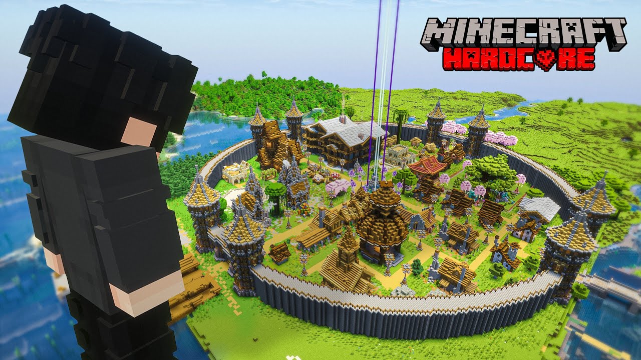 I Transformed a Village into a MEGA TOWN in Minecraft Hardcore