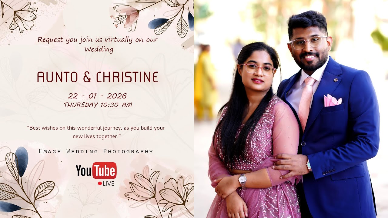 Wedding Live  |  Aunto & Christine  |  Emage Photography Adoor  |  22 - Jan - 2026