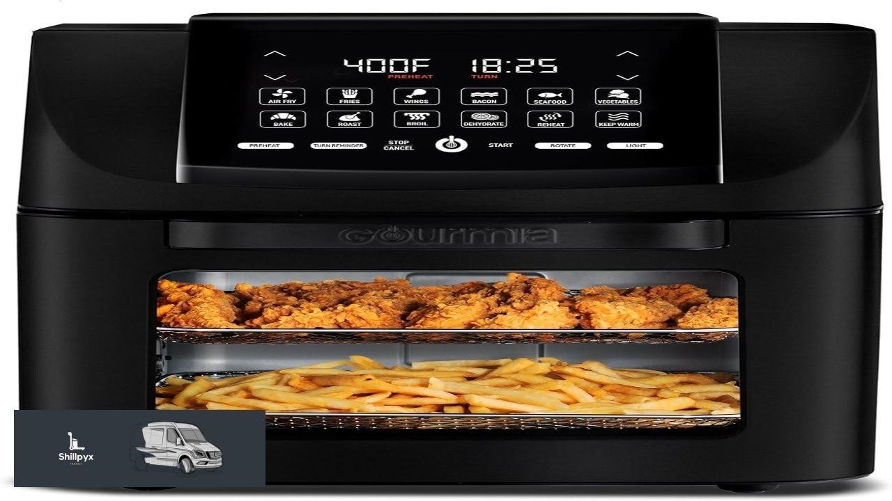 Gourmia Air Fryer 14 Qt All in One Oven with Rotisserie Digital Display
