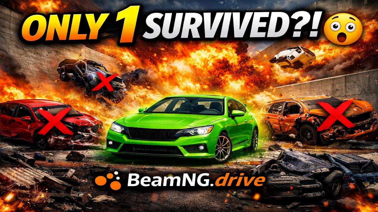 How Many Cars Survived the Crash? | BeamNG.drive Survival Test