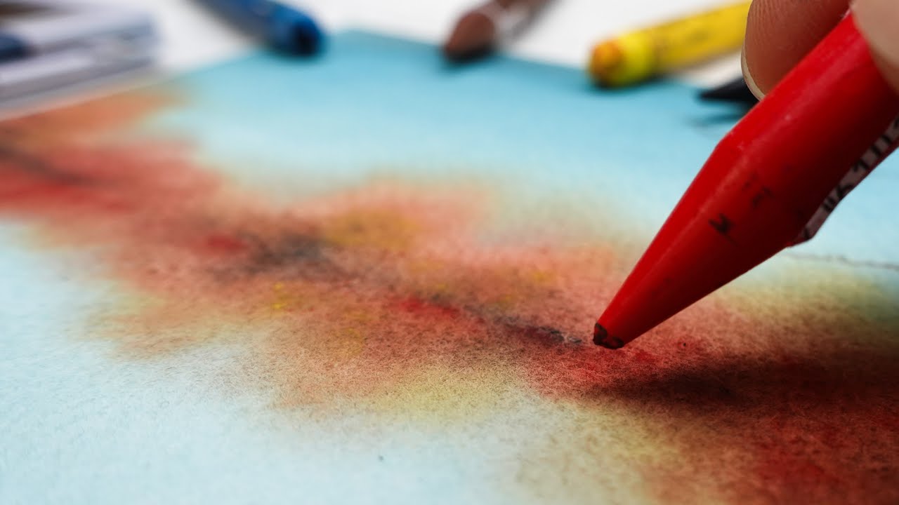 QUICK & EASY Neocolor 2 Techniques | BEGINNER Watercolor Painting Tutorial