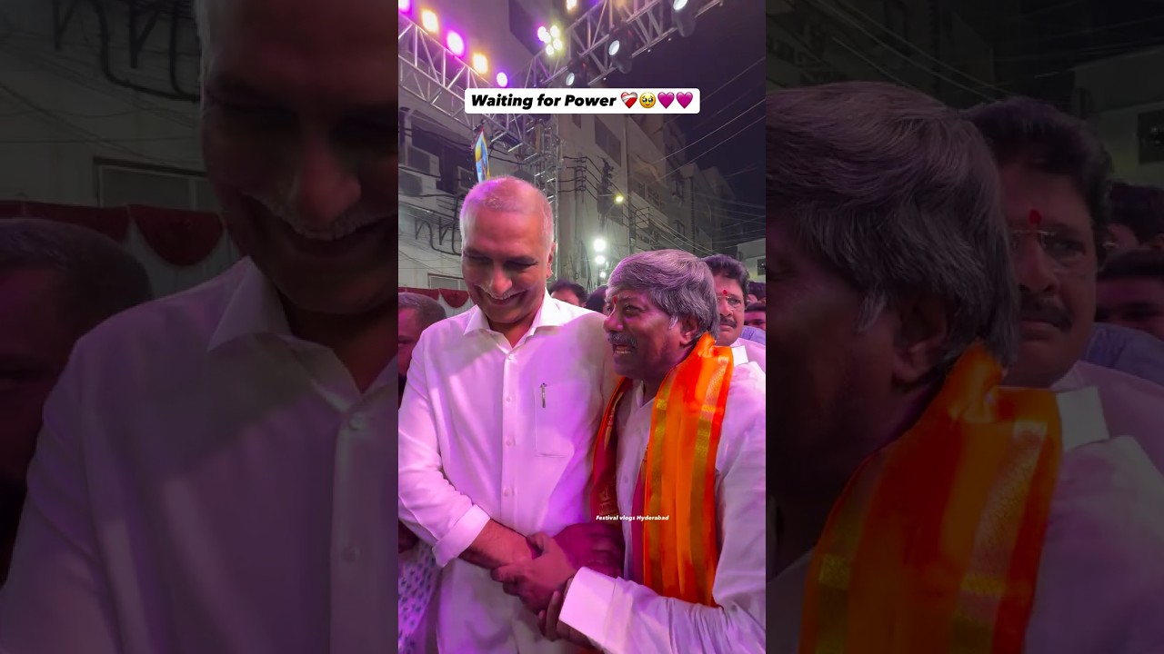 Pajjanna & Harish Rao ❤️&zwj;🩹 | Padma Rao Goud Ayyappa Pooja 2025 #padmaraogoud #harishrao #brs #viral