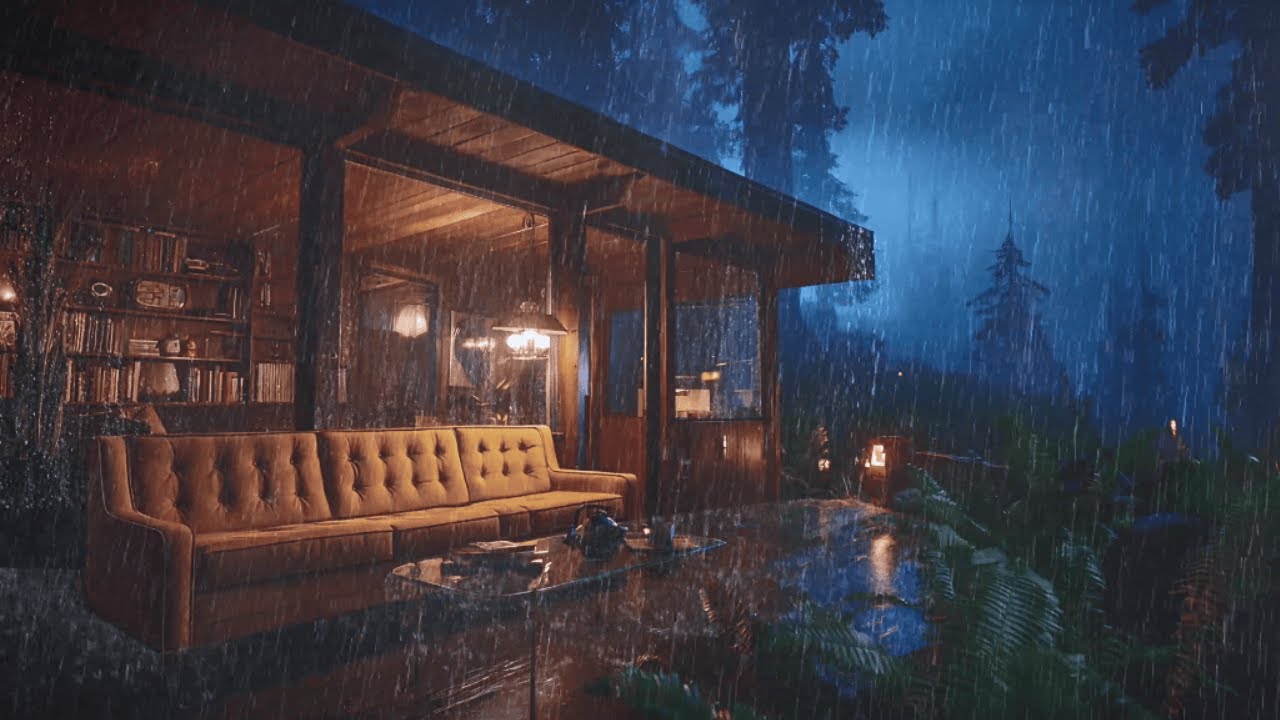 Sleep Better Tonight: Rain Sounds & Soft Piano in a Warm Cabin