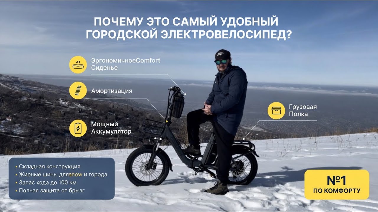 COSWHEEL Y20 самый удобный складной электровелосипед для города 
