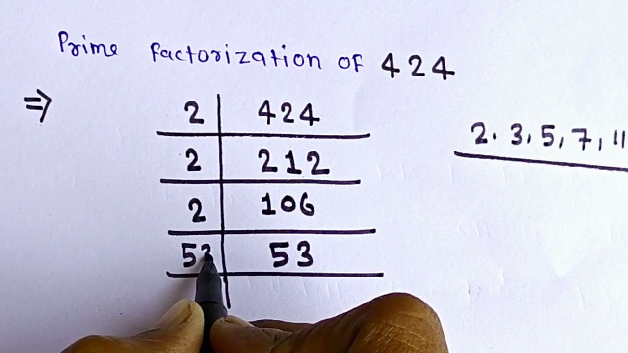 Prime factors of 424 - prime factorization ll maths class 10 