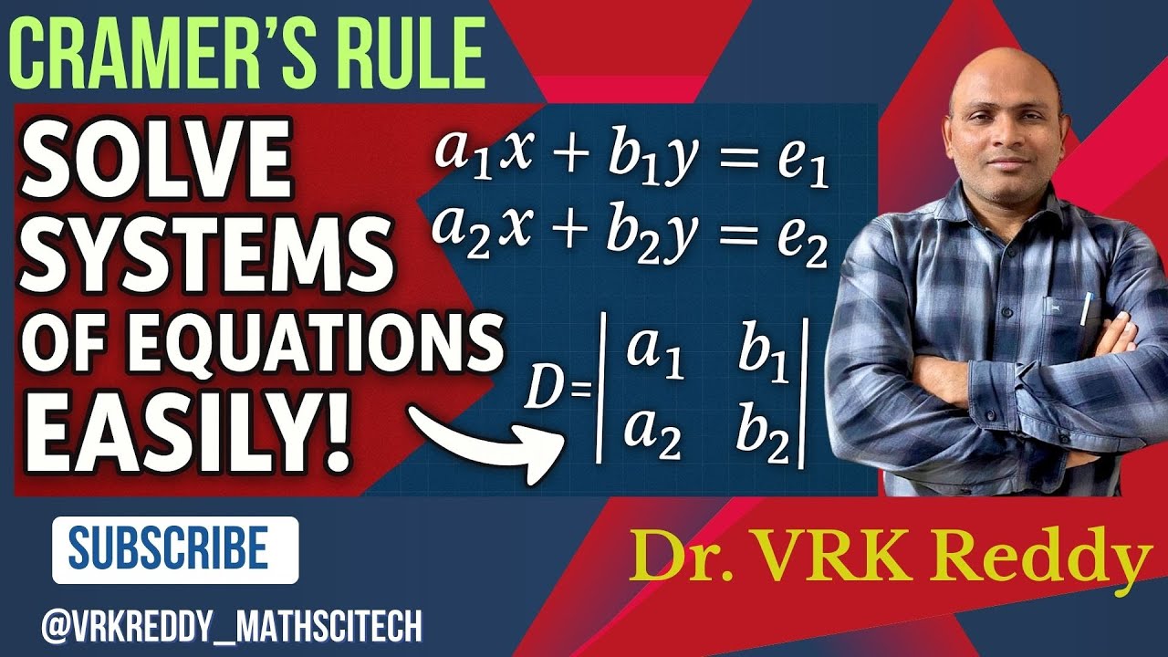 Solve Systems of Equations Easily with Cramer’s Rule!—Don’t Memorize!  Understand Cramer’s Rule