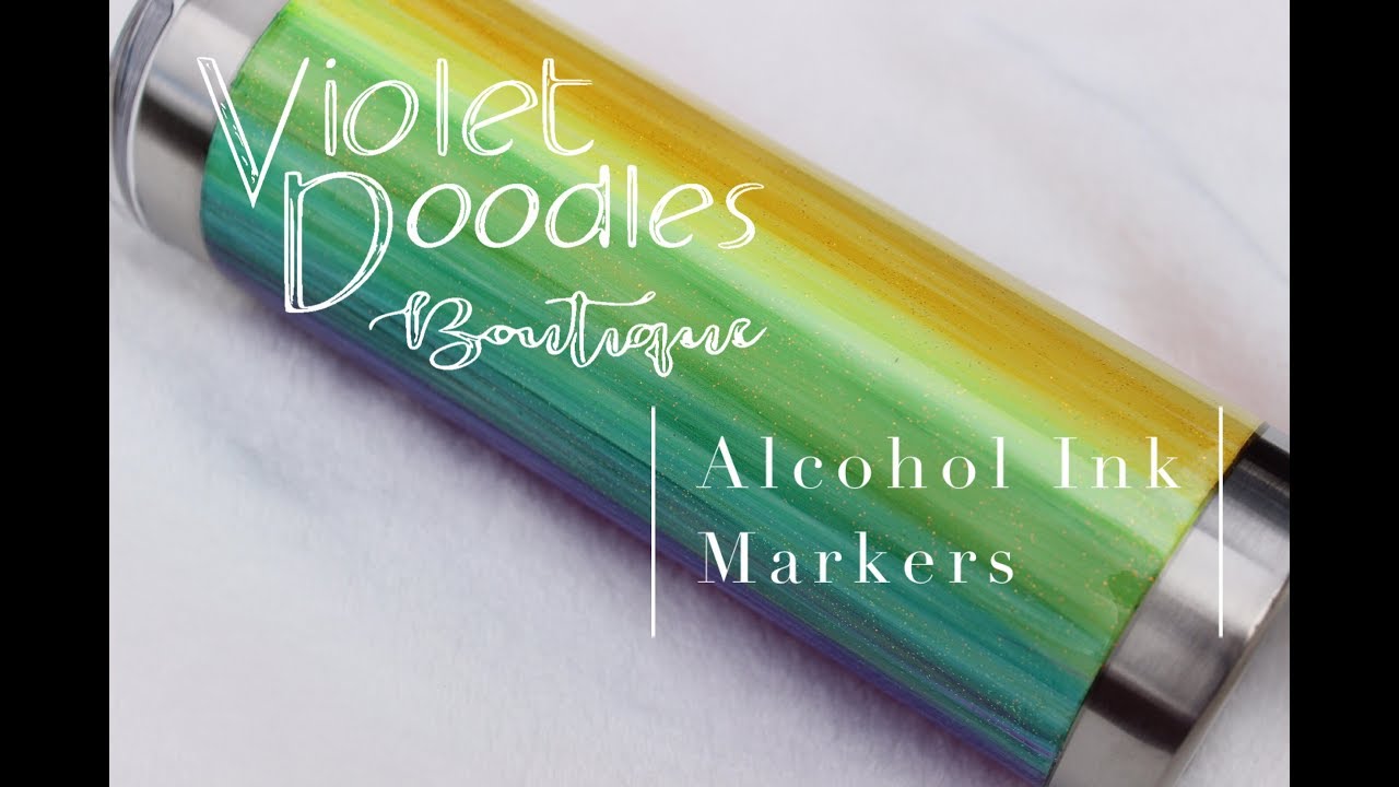Alcohol Ink Markers on a Stainless Tumbler