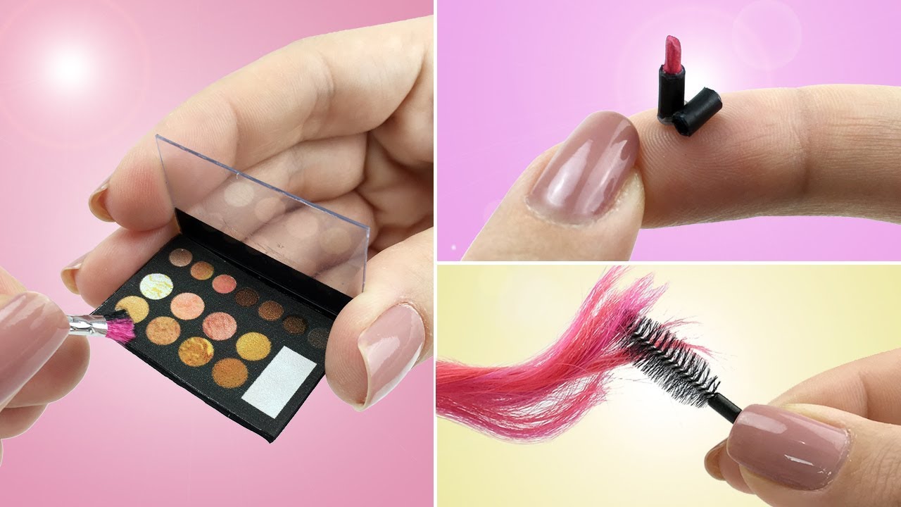3 BEAUTY THINGS для Барби и других кукол - макияж, губная помада и кисть