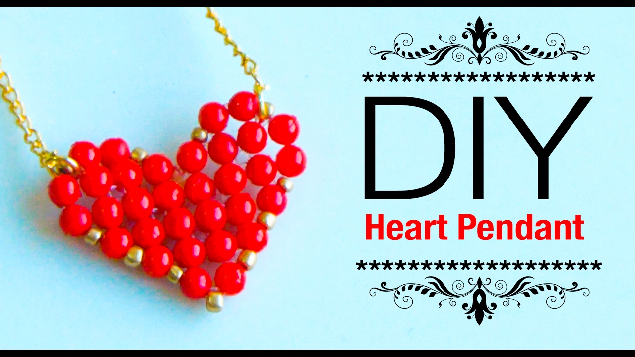 How to make a heart pendant | designer jewelry | Valentine's day special | Beads art\vineeta mishra