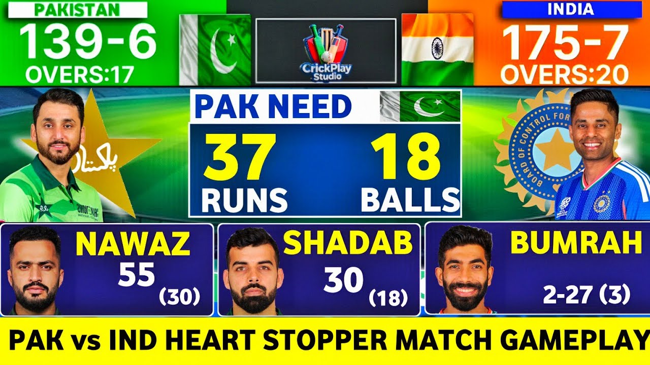 Last 3 Over Drama | IND vs PAK T20 Match | Gameplay 
