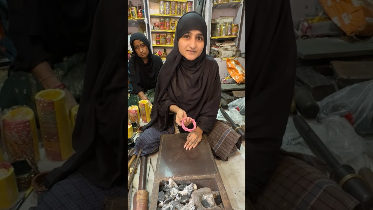 Hardworking Girl Making Handmade Bangles ❤️👌☺️ #smile #humanity #trending #youtubeshorts