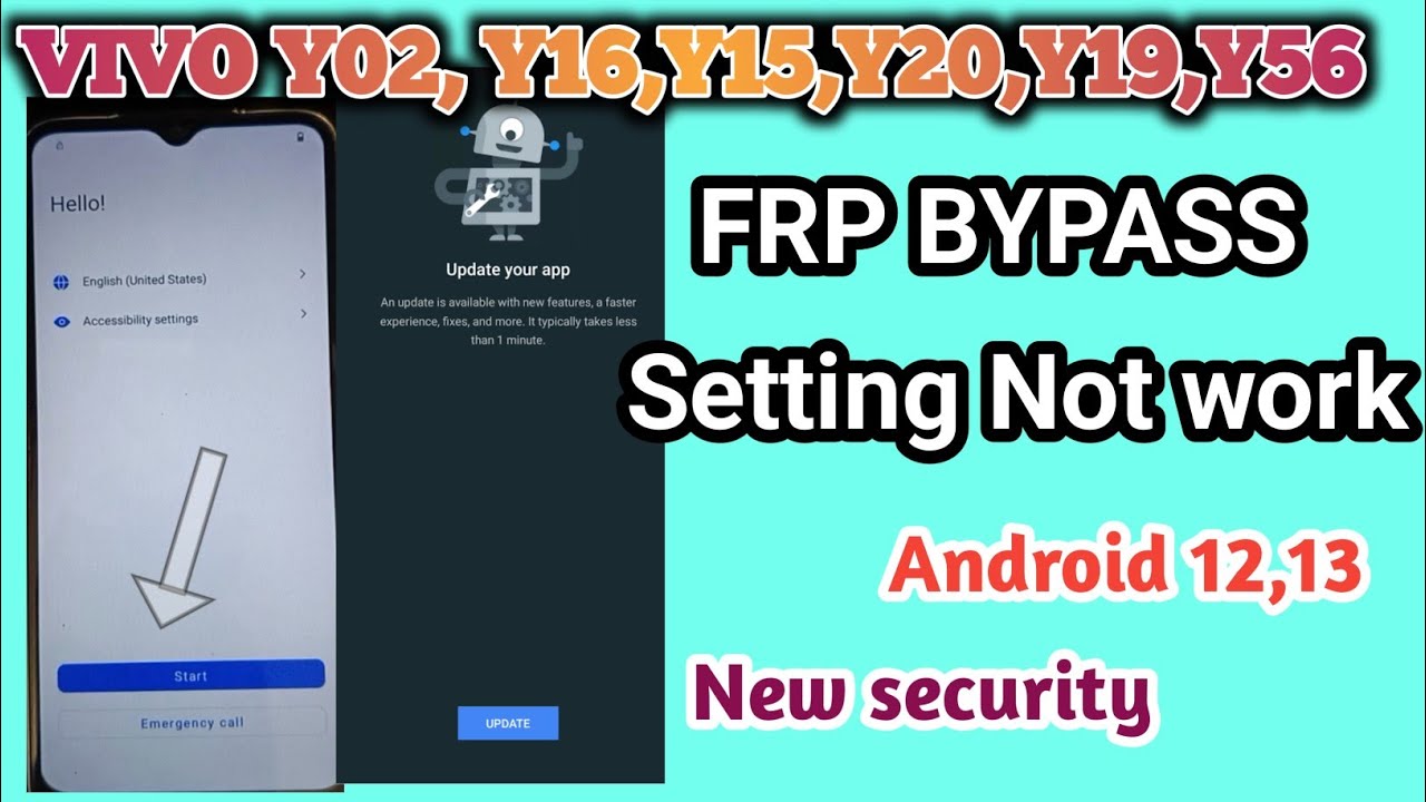 Vivo Y02, YO2E  Y16(V2204) frp bypass || Vivo frp setting Not Open || Vivo frp bypass|