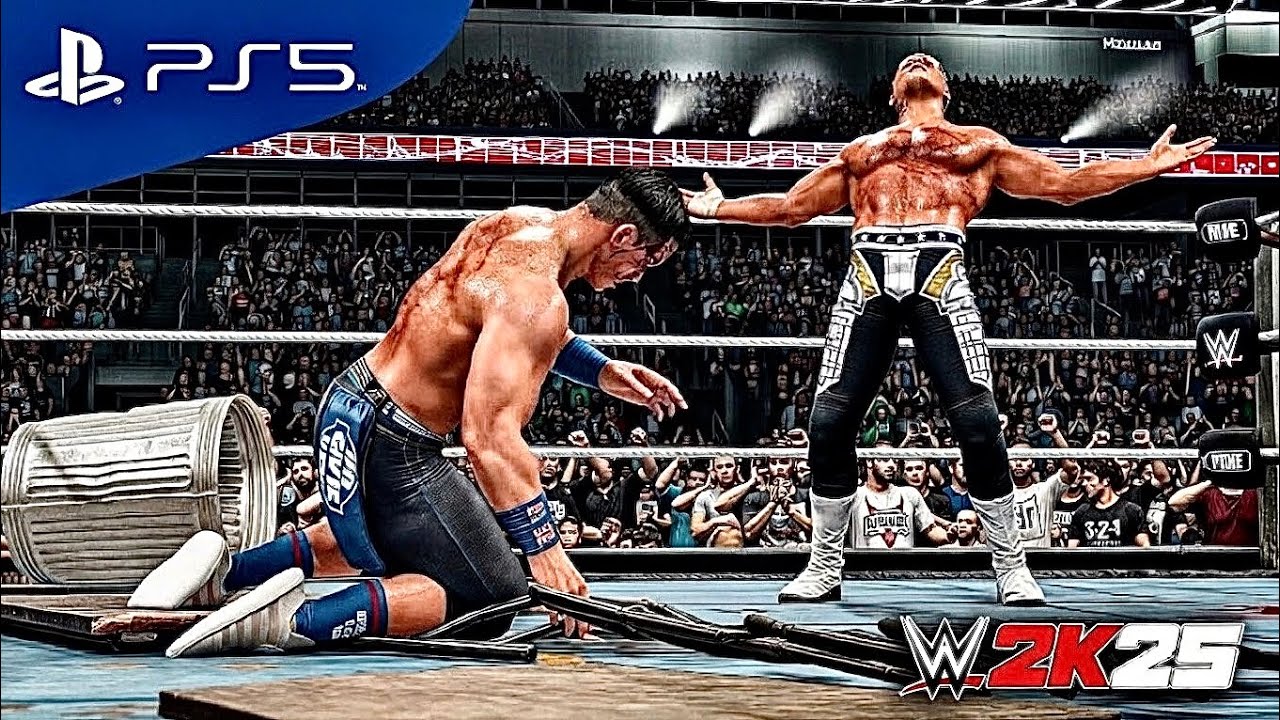 WWE 2K25:John Cena vs Cody Rhodes (extreme rules) #games #wwe #wwe2k25 #sports 