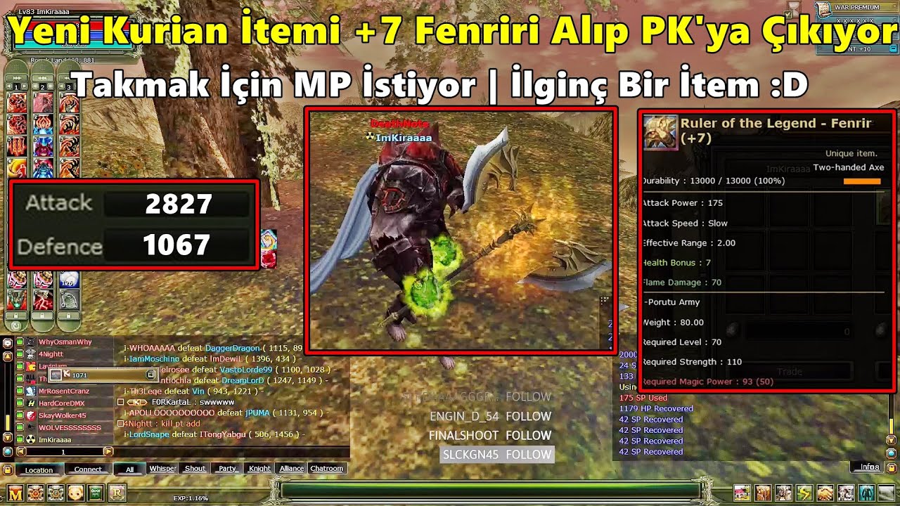 ImKira - Yeni Fenrir Silahını Alıp PK'ya Çıkıp | Ardından Yeni İtemi Yorumluyor! | Knight Online