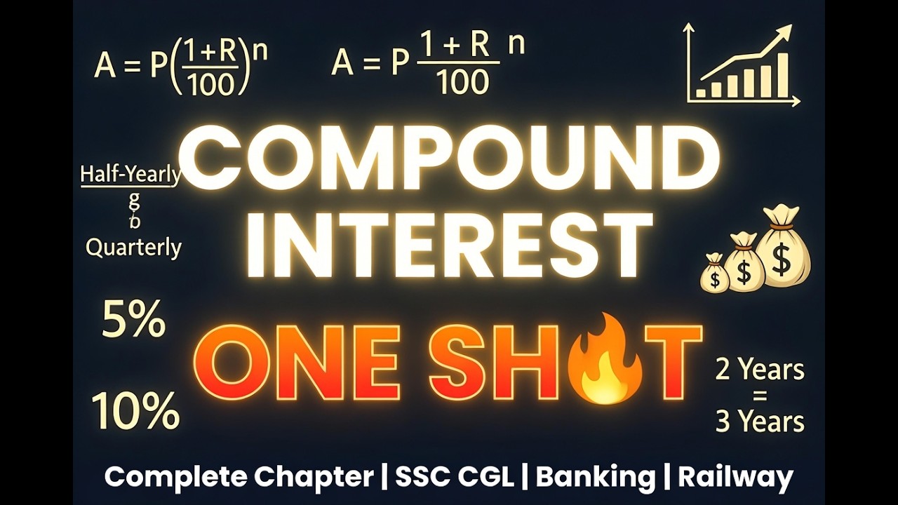 Compound Interest One Shot | Complete Arithmetic Maths Lecture in Hindi | SSC CGL, Bank, Railway