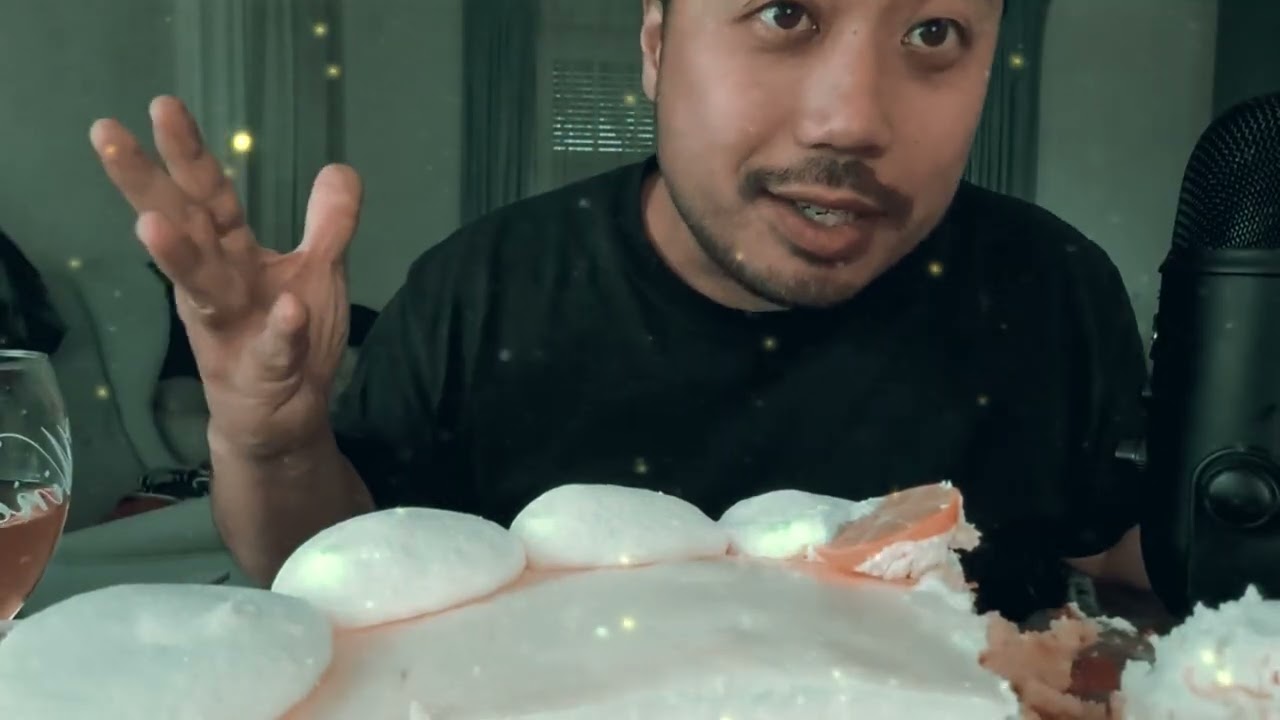 ASMR EATING SOUNDS - LEMON CHEESECAKE PIE & ROSÉ WINE