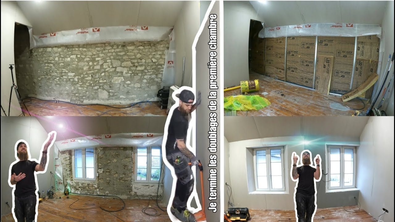 Je fini le doublage des murs de la première chambre - Ep 75