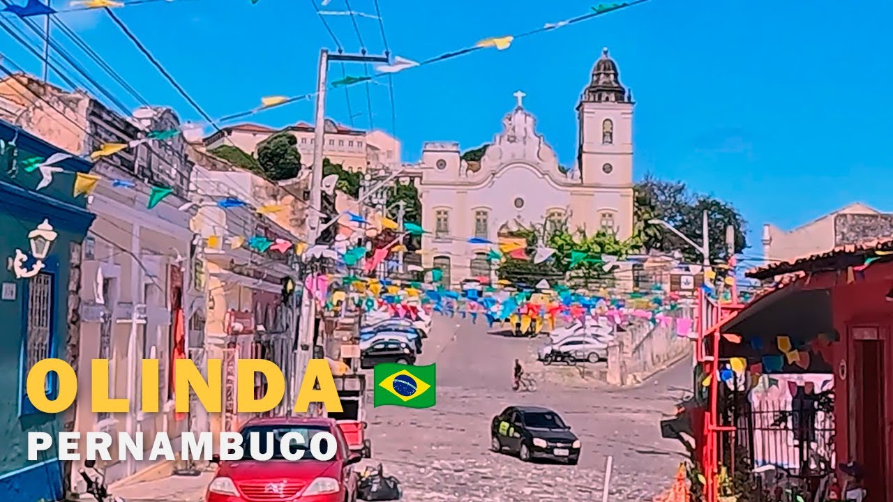 Passeio em OLINDA PE 4K 🌴 | Caminhando Pelas Ruas Coloridas de Pernambuco ☀️