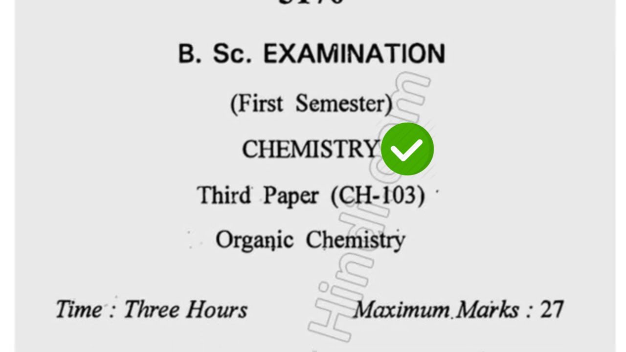 2017 Cdlu BSc 1st Sem Organic Chemistry Question Paper