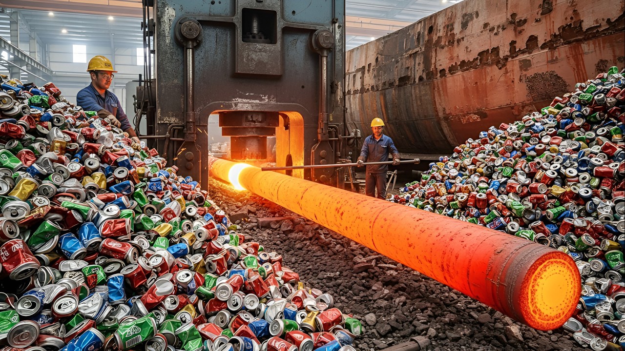 Millions of Waste Aluminum Tin Cans are Recycled into Steel Wire | Aluminium Extrusion Factory