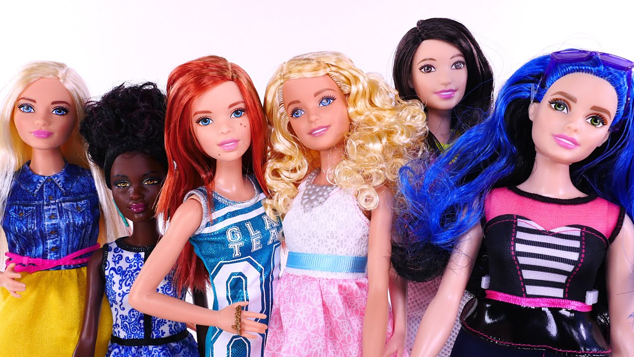 6 NEW Barbie Fashionistas The Doll Evolves 2016 Mattel Barbies Different Skin,Hair,Height,Size