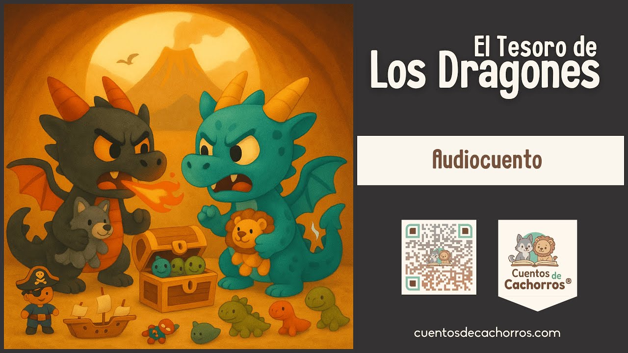 El Tesoro de los Dragones 🌋| Audiocuento para niños para Aprender a Compartir | Cuentos de Cachorros