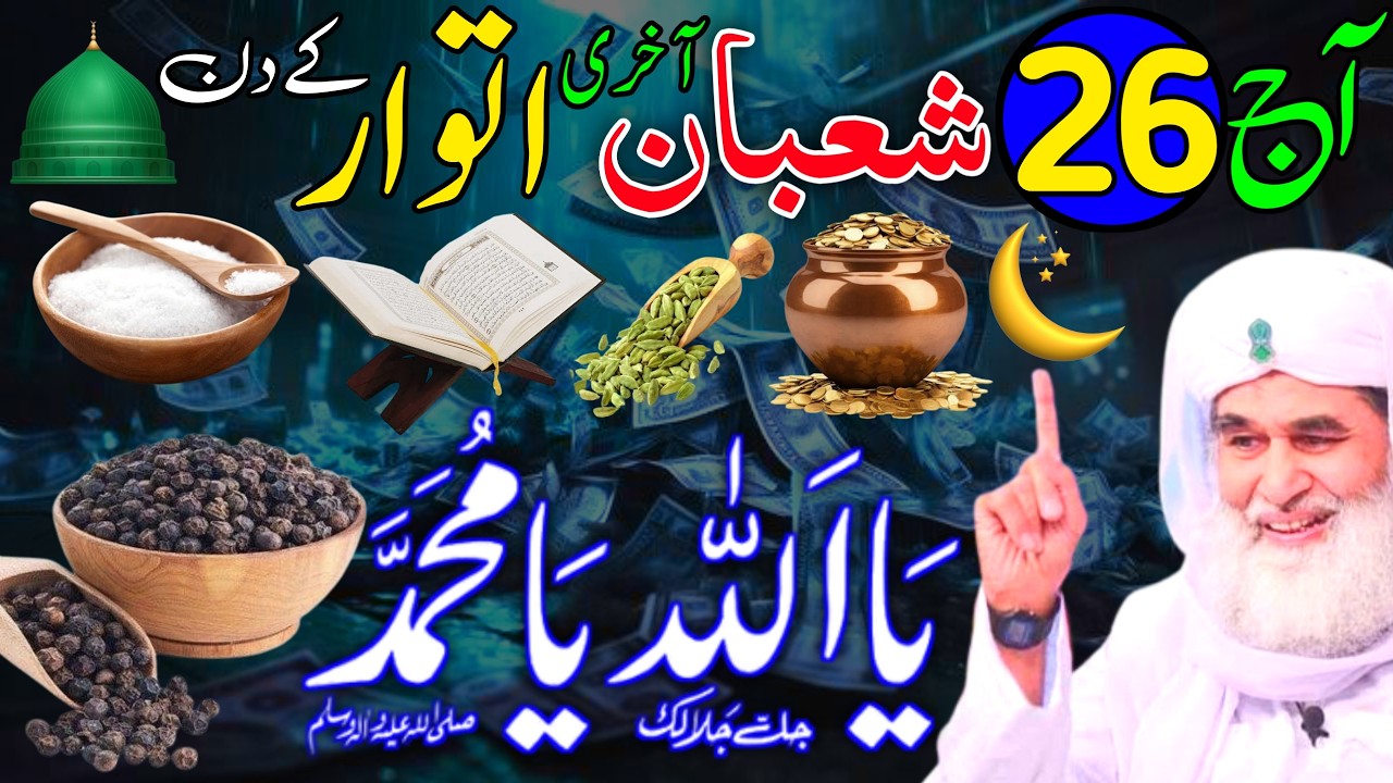 Aaj 26th Shaban Akhri itwar ke Din Ya Allahu Ya Muhammad Ka Wazifa | Rohani Wazaif Channel