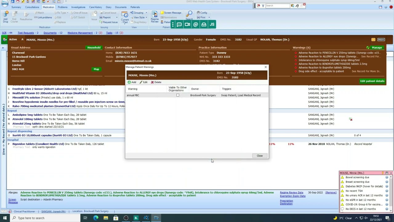 Emis Web Tutorial: Create a Pop Up Alert